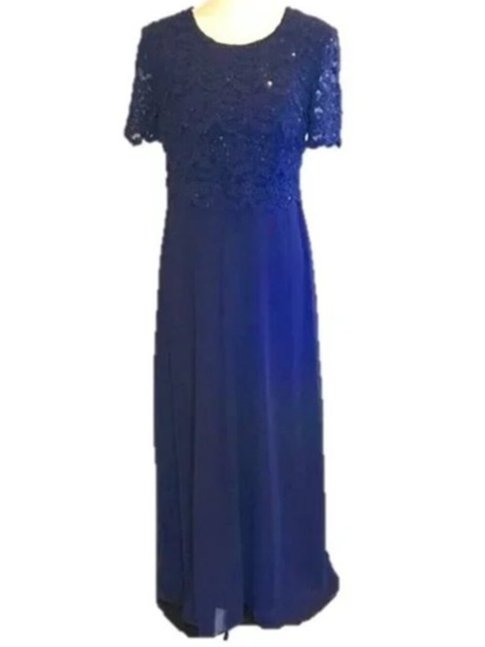 R&M RICHARDS Navy Blue Long Formal Gown - 6